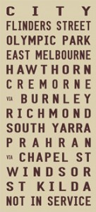 St Kilda tram banner, destination canvas