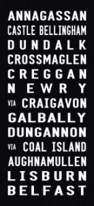 ANNAGASSAN tram scroll, destination canvas, belfast bus scroll