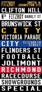 Vintage Fitzroy to the Racecourse via Flinders Street Canvas Word Art|Fitzroy - Full Line