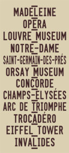 Paris Madeleine to Invalides via Champs Elysees Word Art|Paris - Centred - beige