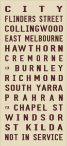 Melbourne Vintage Destination Tram Roll Signs|St Kilda - Full Line - beige